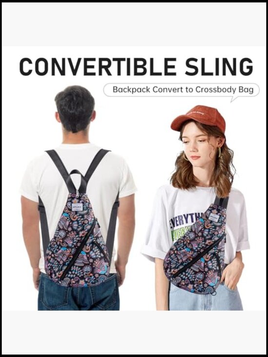 Convertible Sling Bag Lightweight Crossbody Backpack Travel Daypack main image 7